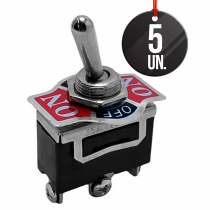 KIT 5 INTERRUPTOR CHAVE TIC TAC 3 POSIÇÕES ON-OFF ALAVANCA Vo6