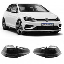 PAR DE LANTERNA TRASEIRA VW GOLF 7.5 BLACK PIANO Vo6 