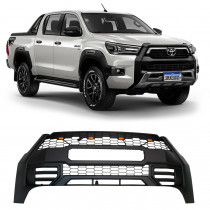 GRADE DIANTEIRA HILUX CONQUEST BLACK COM LED Vo6 