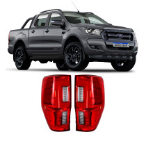 PAR LANTERNA FORD RANGER VERMELHA LED 3D Vo6
