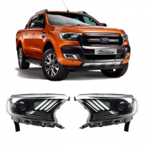 FAROL RANGER MODELO MUSTANG COM DRL DAYLIGHT E RETROPROJETOR  2017 A 2021