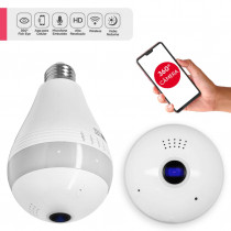 CAMERA IP PANORÂMICA 360 WIRELESS LAMPADA LED 3W 110V - 220V LUATEK ILUMINAÇÃO