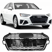 GRADE DIANTEIRA AUDI A4 MODELO RS4 BLACK PIANO ACABAMENTO CROMO Vo6
