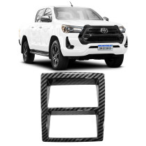 MOLDURA APLIQUE CENTRAL TOYOTA HILUX FIBRA DE CARBONO Vo6