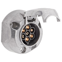 TOMADA ELETRICA UNIVERSAL 7 POLOS FEMEA FIXA 12 24V ALUMINIO 16A HELLA Vo6