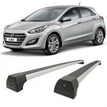 RACK TETO HYUNDAI I30 2014 EM DIANTE 4 PORTAS MODELO SPORT PRATA FIXADO NO FURO LONG LIFE