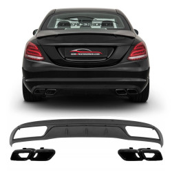 KIT DIFUSOR TRASEIRO MERCEDES C W205 C43 C63 C180 C200 C205 C400 C450 VO6