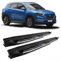 ESTRIBO LATERAL HYUNDAI NEW TUCSON AÇO INOX & ABS PRETO