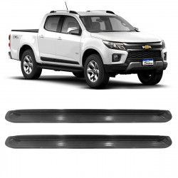 ESTRIBO LATERAL CHEVROLET S10 AÇO INOX & ABS PRETO