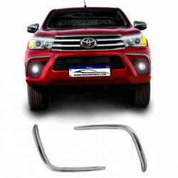 APLIQUE SUPERIOR FAROL AUXILIAR TOYOTA HILUX CROMADO Vo6