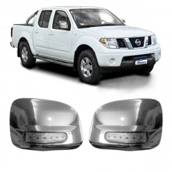 APLIQUE RETROVISOR CROMADO LED SETA E DIA NISSAN FRONTIER TRACKER