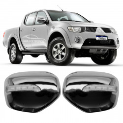 APLIQUE RETROVISOR MITSUBISHI L200 TRITON CROMADO TRACKER