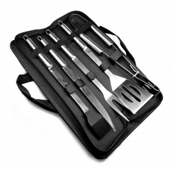 KIT CHURRASCO MALETA 5PÇS INOX PROFISSIONAL SOMEACESSORIOS.COM