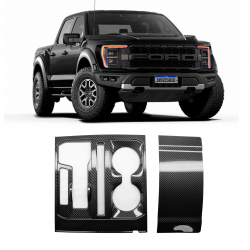APLIQUE CONSOLE CENTRAL FORD RANGER F150 FIBRA DE CARBONO Vo6