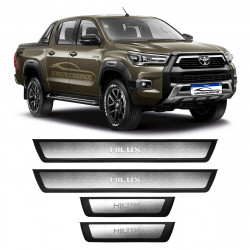 SOLEIRA EM AÇO INOX COM LED HILUX ROCCO CONQUIST 2019 EM DIANTE VO6