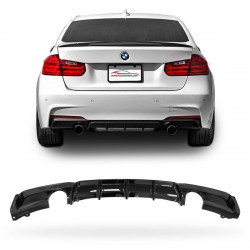 SPOILER DIFUSOR TRASEIRO BMW SERÍE 3 F30 ESPORTIVO DUPLO BLACK Vo6