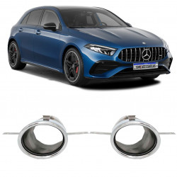 PAR DE PONTEIRAS ESCAPAMENTO MERCEDES CLASSE A35 W177 PRATA Vo6 