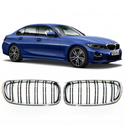 GRADE BMW SÉRIE 3 F30 DOUBLE  SLAT  BLACK PIANO E CROMADO  Vo6