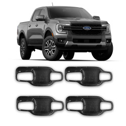 JOGO APLIQUE DE MAÇANETA FORD RANGER FIBRA DE CARBONO Vo6