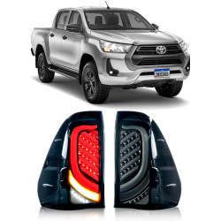 PAR LANTERNA TRASEIRA TOYOTA HILUX LED PLUG AND PLAY