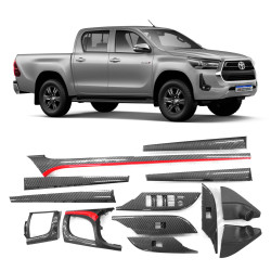 KIT APLIQUES INTERNOS TOYOTA HILUX CARBONO Vo6