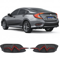 LANTERNA NEBLINA HONDA CIVIC  DRL LED VERMELHO Vo6