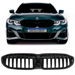 GRADE DIANTEIRA BMW SERIE 3 G20 MODELO SINGLE SLAT BLACK VO6