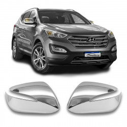 APLIQUE RETROVISOR HYUNDAI SANTA FE COM PISCA CROMADO TRACK