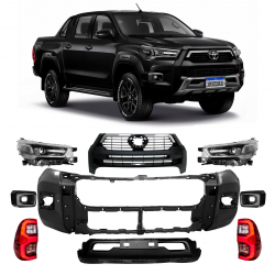 BODY KIT TRANSFORMAÇÃO TOYOTA HILUX ROCCO PRETO Vo6