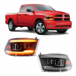 PAR FAROL PRINCIPAL DODGE RAM 1500 FULL LED SEQUENCIAL Vo6