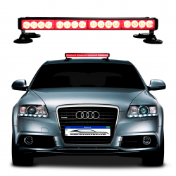 SINALIZAÇÃO GIROFLEX GIROLED BARRA 32 LEDs VERMELHO UNIVERSAL Vo6
