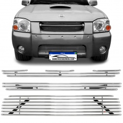 SOBRE GRADE NISSAN FRONTIER FILETE HORIZONTAL AÇO CROMADA DARTA