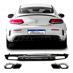 SPOILER DIFUSOR COM PONTEIRA MERCEDES CLASSE C W205/C205 AMG COUPE Vo6