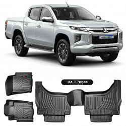 JOGO TAPETE BANDEJA MITSUBISHI TRITON EMBORRACHADO AUTOMOTIVO VO6