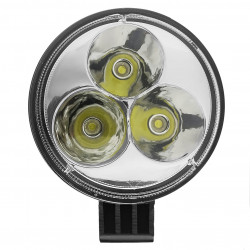 FAROL AUXILIAR LED REDONDO 9W OFF ROAD BIVOLT 3 LEDS Vo6