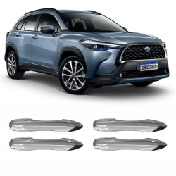 MOLDURA APLIQUE MAÇANETA TOYOTA COROLLA CROSS CROMADO SEM FURO Vo6