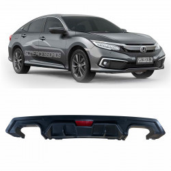 SPOILER DIFUSOR TRASEIRO MODELO SPORT HONDA CIVIC PRETO FOSCO Vo6 
