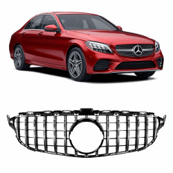 GRADE MERCEDES C W205 MODELO GTR BLACK E CROMO Vo6