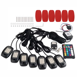 KIT LEDS AUXILIAR 8 PEÇAS MULT COLOR 12V 24V SEQUENCIAL Vo6