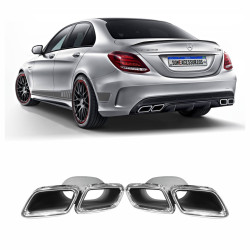 PAR PONTEIRA ESCAPAMENTO MERCEDES CLASSE C W205 CROMADA Vo6