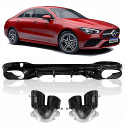 DIFUSOR TRASEIRO MERCEDES BENZ W118 CLA45 BLACK PIANO Vo6