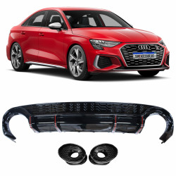 DIFUSOR TRASEIRO AUDI A3 SEDAN MODELO RS3 COM PONTEIRA Vo6