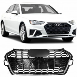 GRADE DIANTEIRA AUDI A4 MODELO RS4 BLACK PIANO ACABAMENTO CROMO Vo6