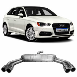 ESCAPAMENTO COM ABAFADOR AUDI A3 HATCHBACK MODELO S3 BI LATERAL SAIDA DUPLA Vo6