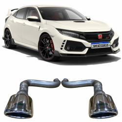 PAR ESCAPAMENTO HONDA CIVIC  TYPE-R PONTEIRA METALICA BI LATERAL Vo6