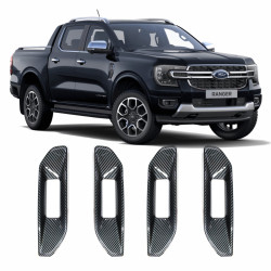 MOLDURA APLIQUE APOIOS DE PORTAS FORD RANGER FIBRA DE CARBONO Vo6