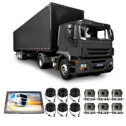 KIT MONITOR 10" 6 CAMERAS DVR CAMINHÃO VAN ONIBUS D8 Vo6