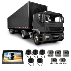 KIT MONITOR 10" 5 CAMERAS DVR CAMINHÃO VAN ONIBUS Q5 Vo6