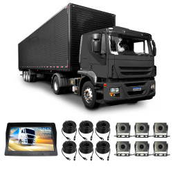 KIT MONITOR 10" 6 CAMERAS DVR CAMINHÃO VAN ONIBUS X9 Vo6