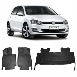 JOGO DE TAPETE VW GOLF MK7 3 PÇAS BANDEJA EMBORRACHADO Vo6